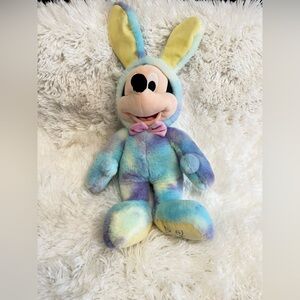 Disney Store 2020 Mickey Mouse Pastel Easter Bunny Plush Tie-Dye Rainbow Costume